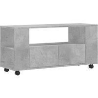 vidaXL TV Cabinet in Concrete Grey Engineered Wood - Spacious, Durable TV Stand with Ample Storage and Rotatable Castors, Ideal for Living Room