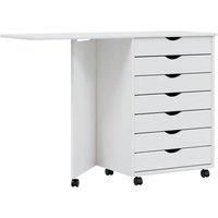 Rolling Cabinet with Desk Mobile File Cabinet Solid Wood Pine MOSS vidaXL