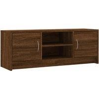 vidaXL TV Cabinet in Brown Oak - Multi-Compartment Storage for DVDs & Magazines - Engineered Wood for Durability - Modern Style for Living Room or Bedroom