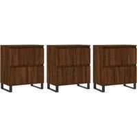 vidaXL Sideboards 3 pcs Brown Oak Engineered Wood