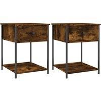 vidaXL Bedside Tables 2 pcs Smoked Oak 44x45x58 cm Engineered Wood