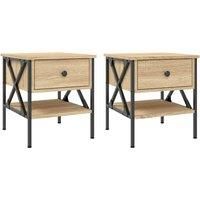 Bedside Tables 2 pcs Smoked Oak 40x42x45 cm Engineered Wood vidaXL