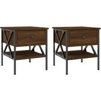 vidaXL Bedside Tables 2 pcs Brown Oak 40x42x45 cm Engineered Wood