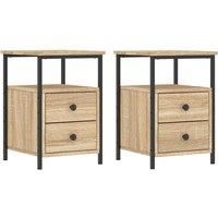 Bedside Cabinets 2 pcs Sonoma Oak 34x35.5x50 cm Engineered Wood vidaXL