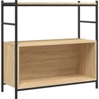 Bookshelf Book Cabinet Book Rack Bookcase Engineered Wood and Iron vidaXL