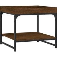 vidaXL Coffee Table in Brown Oak, Engineered Wood Material with Sturdy Iron Frame, Modern Design, Ample Storage Space