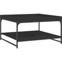 vidaXL Coffee Table Black 80x80x45 cm Engineered Wood and Iron