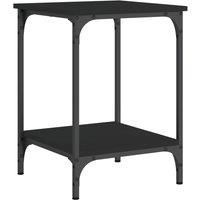 vidaXL Coffee table - Modern Style Living Room Side Table with Robust Engineered Wood and Metallic Frame, Square shape, Black Finish