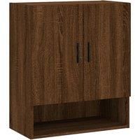 vidaXL Engineered Wood Wall Cabinet: Ideal for Organising Daily Essentials - Brown Oak Wall-Mounted Storage Unit, Modern Design, Practical Floating Cabinet with Display Surface - Easy to Assemble