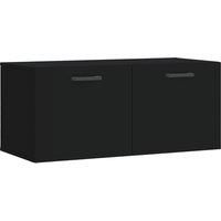 vidaXL Wall Cabinet, Storage Cabinet for Living Room Bedroom Office, Display Cabinet with Door, Modern Style, Black Engineered Wood