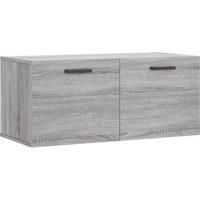 vidaXL Grey Sonoma Wall Cabinet - Floating Style Engineered Wood Storage Unit for Living Room, Modern Design