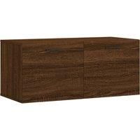 vidaXL Modern Wall-Mounted Cabinet in Brown Oak - Spacious Engineered Wood Floating Storage Unit for Living Room