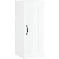 vidaXL Wall Mounted Cabinet in High Gloss White - Engineered Wood Storage Unit with 3 Compartments for Living Room, Bedroom, Office