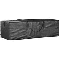 vidaXL Durable Black Polyethylene Christmas Tree Storage Bag - Large Capacity with Handles and Zipper - UV and Water Resistant