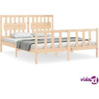 vidaXL Bed Frame without Mattress King Size Solid Wood Pine