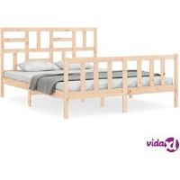 vidaXL Bed Frame without Mattress King Size Solid Wood Pine