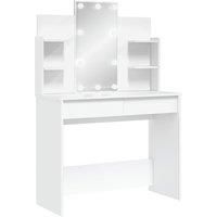 (white) vidaXL Dressing Table Makeup Vanity Desk Cosmetic Table with LED Lights Black