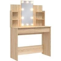 vidaXL Dressing Table with LED Lights Sonoma Oak 96x40x142 cm NEW