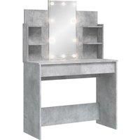 Vidaxl Dressing Table With Led Lights Concrete Grey 96X40X142 Cm