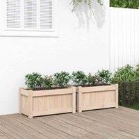 Garden Planters 2 pcs Solid Wood Pine vidaXL