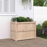 vidaXL Garden Planter Box - Solid Pine Wood Flower Pot - Ideal for Patio and Balcony Planting - Classic Brown - DIY Assembly Required