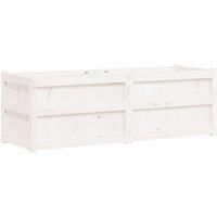 Garden Planter White 150x50x50 cm Solid Wood Pine vidaXL