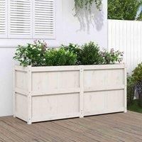 Garden Planter White 150x50x70 cm Solid Wood Pine vidaXL