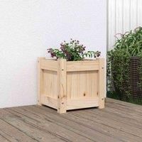 vidaXL Solid Pine Wood Garden Planter - Rustic Wood Plant Box for Outdoor Patio, Balcony, Garden - Large Capacity and Easy Assembly Decorative Flower Pot