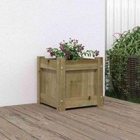 vidaXL Garden Planter Outdoor Patio Plant Box in Impregnated Pine Wood - DIY Square Flower Pot for Balcony or Terrace
