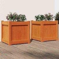 vidaXL Garden Planters 2pc Wax Brown Solid Wood Pine