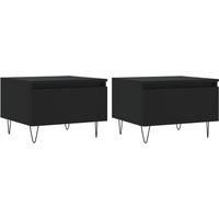 vidaXL Coffee Tables Set of 2 in Black - 50x46x35 cm - Engineered Wood and Metal - Stylish Living Room Furniture for Modern Decor - With Ample Storage Space