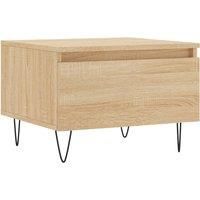 vidaXL Coffee Table - Tea Side Sofa Couch Table with Storage Drawer, Sonoma Oak Engineered Wood and Metal Legs, Modern Look for Living Room