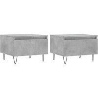 vidaXL Engineered Wood Coffee Tables in Concrete Grey with Metal Legs and Storage Drawer - Modern Rectangular Side Tables for Living Room