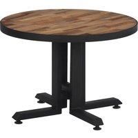 vidaXL Coffee Table - Reclaimed Teak and Iron, Modern Round Living Room Table, Sturdy Construction with Smooth and Water-Resistant Finish, Brown