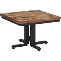vidaXL Vintage Coffee Table With Solid Reclaimed Teak Top and Sturdy Iron Frame - Tailored for Modern Spaces - Easy Assembly