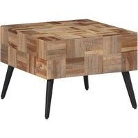 vidaXL Coffee Table in Grey, Solid Reclaimed Teak with Iron Frame - Stylish and Sturdy Rectangular Table for Living Room
