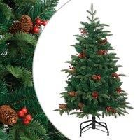 Artificial Hinged Christmas Tree with Cones and Berries 210 cm vidaXL
