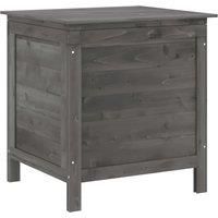 vidaXL Garden Storage Box in Anthracite Finish - Solid Fir Wood Outdoor Cushion Storage with Ventilated Base for Patio, Lawn or Deck