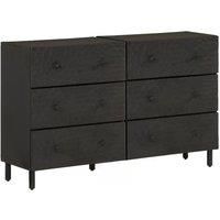 Side cabinets 2pcs Black 60x3 3x75cm solid mango drink