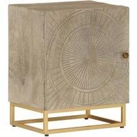 vidaXL Bedside Cabinet in Brown Solid Mango Wood and Iron - Ample Storage with Stylish Iron Handles and Sturdy Legs, 40x30x50 cm for Bedroom/Lounge