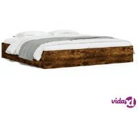 vidaXL Bed Frame with Drawers without Mattress Smoked Oak 180x200 cm Super King