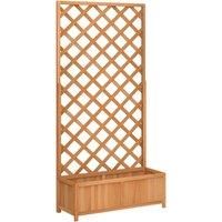 vidaXL Planter w/ Trellis Brown Solid Wood