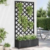 Garden Trellis Planter Outdoor Flower Box Raised Bed Solid Firwood vidaXL