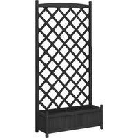 Planter with Trellis Raised Bed Garden Planter Brown Solid Wood Fir vidaXL