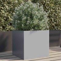 vidaXL Rectangular Galvanised Steel Planter - 42x40x39 cm Silver-Colored Garden Bed for Outdoor, Patio, Balcony Decor