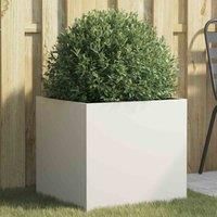 vidaXL Planter White 49x47x46 cm Cold-rolled Steel