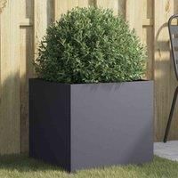 Planter Raised Garden Bed Plant Pot Flower Pot Grey Weathering Steel vidaXL