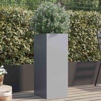 Planter Raised Garden Bed Plant Pot Flower Pot Grey Weathering Steel vidaXL