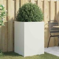 Planter Raised Garden Bed Plant Pot Flower Pot Grey Weathering Steel vidaXL