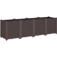 vidaXL Garden Planter Brown 160x40x53 cm PP